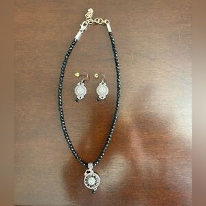 Elegant Black and Silver Necklace Set